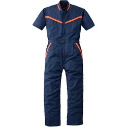 反射型半袖つなぎ服 ネイビーブルー LL 259-001-LL