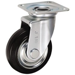 UKAI 中荷重用キャスター 旋回（自在）金具 Jタイプ 耐熱ゴム 車輪径130mm CRJ-130