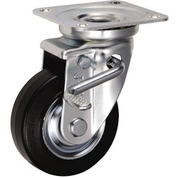 UKAI 中荷重用キャスター ストッパー付旋回（自在）金具 JBタイプ 耐熱ゴム 車輪径100mm CRJB-100