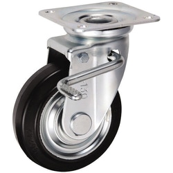 UKAI 中荷重用キャスター ストッパー付旋回（自在）金具 JBタイプ 耐熱ゴム 車輪径130mm CRJB-130
