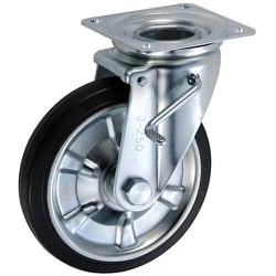 UKAI 中荷重用キャスター ストッパー付旋回（自在）金具 JBタイプ 耐熱ゴム 車輪径250mm CRJB-250