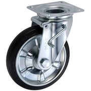 UKAI 中荷重用キャスター ストッパー付旋回(自在)金具 JBタイプ 耐熱ゴム 車輪径250mm CRJB-250
