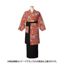 茶衣着（上） L （友禅調小紋） ミディアムレッド OD204-L
