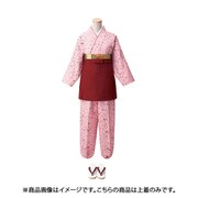茶衣着(上) M (透かし文様に花柄) ピンク OD246-M