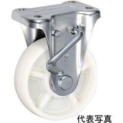 UKAI 中荷重用キャスター ストッパー付固定金具 KBZタイプ ナイロン 車輪径100mm PBKBZ-100