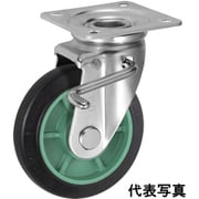 UKAI 中荷重用キャスター ストッパー付旋回(自在)金具 JBタイプ ゴム 車輪径100mm PNAJB-100