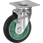 UKAI 中荷重用キャスター ストッパー付旋回(自在)金具 JBタイプ ゴム 車輪径150mm PNAJB-150