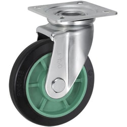 UKAI 中荷重用キャスター 旋回（自在）金具 Jタイプ ゴム 車輪径150mm PNJ-150