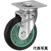 UKAI 中荷重用キャスター ストッパー付旋回(自在)金具 JBタイプ ゴム 車輪径100mm PNJB-100