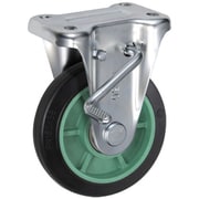 UKAI 中荷重用キャスター ストッパー付固定金具 KBZタイプ ゴム 車輪径150mm PNKBZ-150