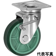 UKAI 中荷重用キャスター ストッパー付旋回(自在)金具 JBタイプ ウレタンゴム 車輪径100mm PNUAJB-100