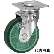 UKAI 中荷重用キャスター ストッパー付旋回(自在)金具 JBタイプ ウレタンゴム 車輪径100mm PNUJB-100