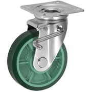 UKAI 中荷重用キャスター ストッパー付旋回(自在)金具 JBタイプ ウレタンゴム 車輪径150mm PNUJB-150