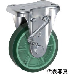 UKAI 中荷重用キャスター ストッパー付固定金具 KBZタイプ ウレタンゴム 車輪径200mm PNUKBZ-200