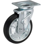 UKAI 中荷重用キャスター ストッパー付旋回(自在)金具 JBタイプ 高反発ゴム 車輪径200mm SHJB-200