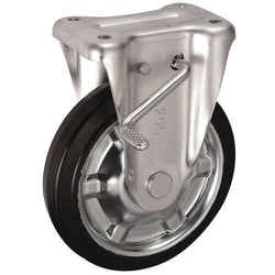 UKAI 中荷重用キャスター ストッパー付固定金具 KBZタイプ 高反発ゴム 車輪径200mm SHKBZ-200