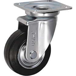 UKAI 中荷重用キャスター 旋回（自在）金具 Jタイプ ゴム 車輪径100mm SJ-100
