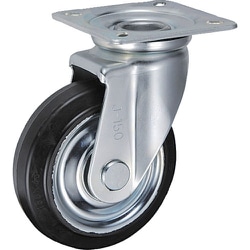 UKAI 中荷重用キャスター 旋回（自在）金具 Jタイプ ゴム 車輪径150mm SJ-150