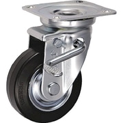 UKAI 中荷重用キャスター ストッパー付旋回(自在)金具 JBタイプ ゴム 車輪径100mm SJB-100