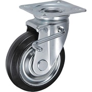 UKAI 中荷重用キャスター ストッパー付旋回(自在)金具 JBタイプ ゴム 車輪径150mm SJB-150
