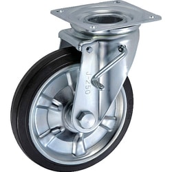 UKAI 中荷重用キャスター ストッパー付旋回（自在）金具 JBタイプ ゴム 車輪径250mm SJB-250