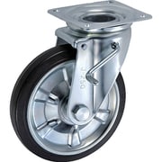 UKAI 中荷重用キャスター ストッパー付旋回(自在)金具 JBタイプ ゴム 車輪径250mm SJB-250