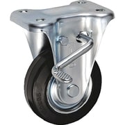 UKAI 中荷重用キャスター ストッパー付固定金具 KBZタイプ ゴム 車輪径100mm SKBZ-100