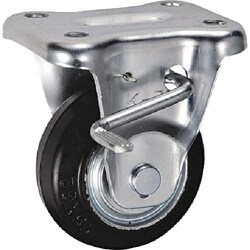UKAI 中荷重用キャスター ストッパー付固定金具 KBZタイプ ゴム 車輪径75mm SKBZ-75