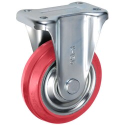 UKAI 中荷重用キャスター 固定金具 Kタイプ 赤ゴム 車輪径150mm SRK-150