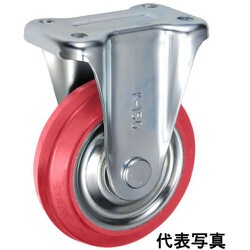UKAI 中荷重用キャスター 固定金具 Kタイプ 赤ゴム 車輪径250mm SRK-250