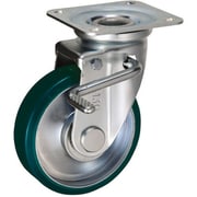 UKAI 中荷重用キャスター ストッパー付旋回(自在)金具 JBタイプ ウレタンゴム 車輪径130mm SUIJB-130