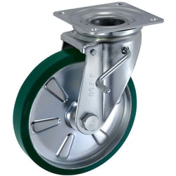 UKAI 中荷重用キャスター ストッパー付旋回（自在）金具 JBタイプ ウレタンゴム 車輪径250mm SUIJB-250
