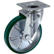 UKAI 中荷重用キャスター ストッパー付旋回(自在)金具 JBタイプ ウレタンゴム 車輪径250mm SUIJB-250