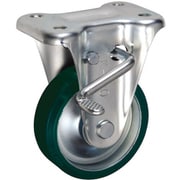 UKAI 中荷重用キャスター ストッパー付固定金具 KBZタイプ ウレタンゴム 車輪径100mm SUIKBZ-100