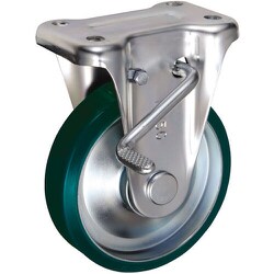 UKAI 中荷重用キャスター ストッパー付固定金具 KBZタイプ ウレタンゴム 車輪径150mm SUIKBZ-150