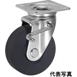UKAI 中荷重用キャスター ストッパー付旋回（自在）金具 JBタイプ MCナイロン 車輪径100mm UWAJB-100