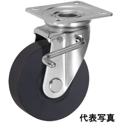 UKAI 中荷重用キャスター ストッパー付旋回（自在）金具 JBタイプ MCナイロン 車輪径100mm UWBJB-100
