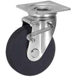 UKAI 中荷重用キャスター ストッパー付旋回（自在）金具 JBタイプ MCナイロン 車輪径150mm UWBSJB-150