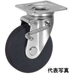 UKAI 中荷重用キャスター ストッパー付旋回（自在）金具 JBタイプ MCナイロン 車輪径75mm UWBSJB-75