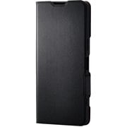 Xperia 1 VII（SO-51F）用 ケース レザー カバー 手帳型 マグネット フラップ 衝撃吸収 超軽量 薄型 ワイヤレス充電可 スタンド機能付 UltraSlim ブラック PM-X251PLFUBK