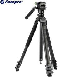 高耐久性非円形パイプ採用 カーボン4段ビデオ三脚 FOTOPRO ORIGIN VIDEO