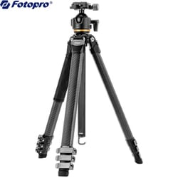 高耐久性非円形パイプ採用 カーボン4段三脚 FOTOPRO ORIGIN PLUS