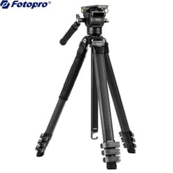 高耐久性非円形パイプ採用 カーボン4段ビデオ三脚 FOTOPRO ORIGIN PLUS VIDEO