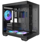 Micro-ATX対応 ピラーレス ARGBファン付属 ミドルタワーケース ブラック Mirage 4 ARGB Black
