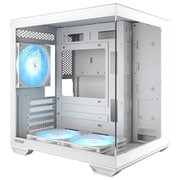 Micro-ATX対応 ピラーレス ARGBファン付属 ミドルタワーケース ホワイト Mirage 4 ARGB White
