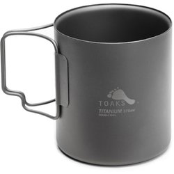 チタンダブルマグカップ 370ml 二重構造 折り畳み式ハンドル付 収納袋付き TOAKS CUP-370-DW [アウトドア 調理器具 クッキングツール]