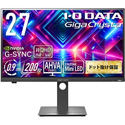 ゲーミングモニター/GigaCrysta/27型/WQHD（2560×1440）/AHVAパネル/非光沢/Display HDR 1000/量子ドット＋Mini LED/200Hz/0.9ms（GTG）/HDMI×2 DP×1/スピーカー内蔵 LCD-GDQ271JLAQ