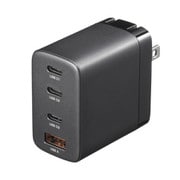 USB充電器 ACアダプター USB-C×3/USB A×1 コンパクト 急速充電 PD65W PD-PPS規格 折りたたみ式プラグ ブラック ACA-PD107BK