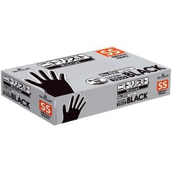 使い捨て手袋 ニトリスト・ブラック SSサイズ 100枚入 ブラック 食品衛生法適合 厚さ0.07mm 891