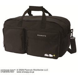 130255 [スヌーピー ツインポケットトラベルボストン 45L BLACK]